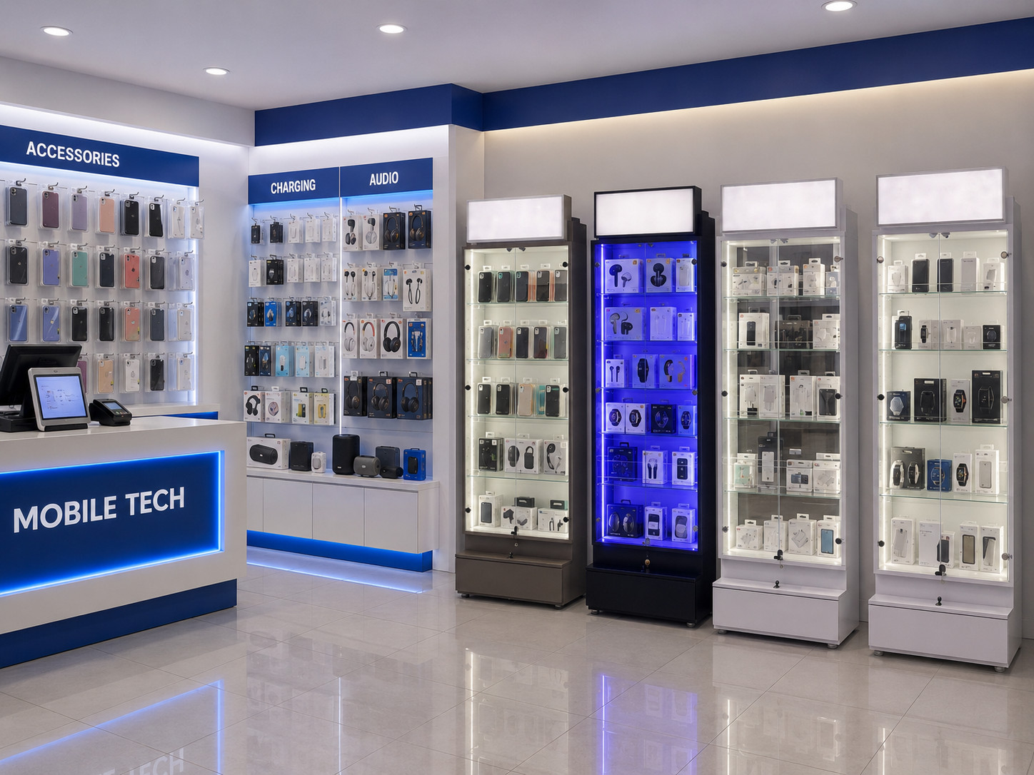 illuminated-glass-showcase-electronics-store illuminated-glass-showcase-electronics-store