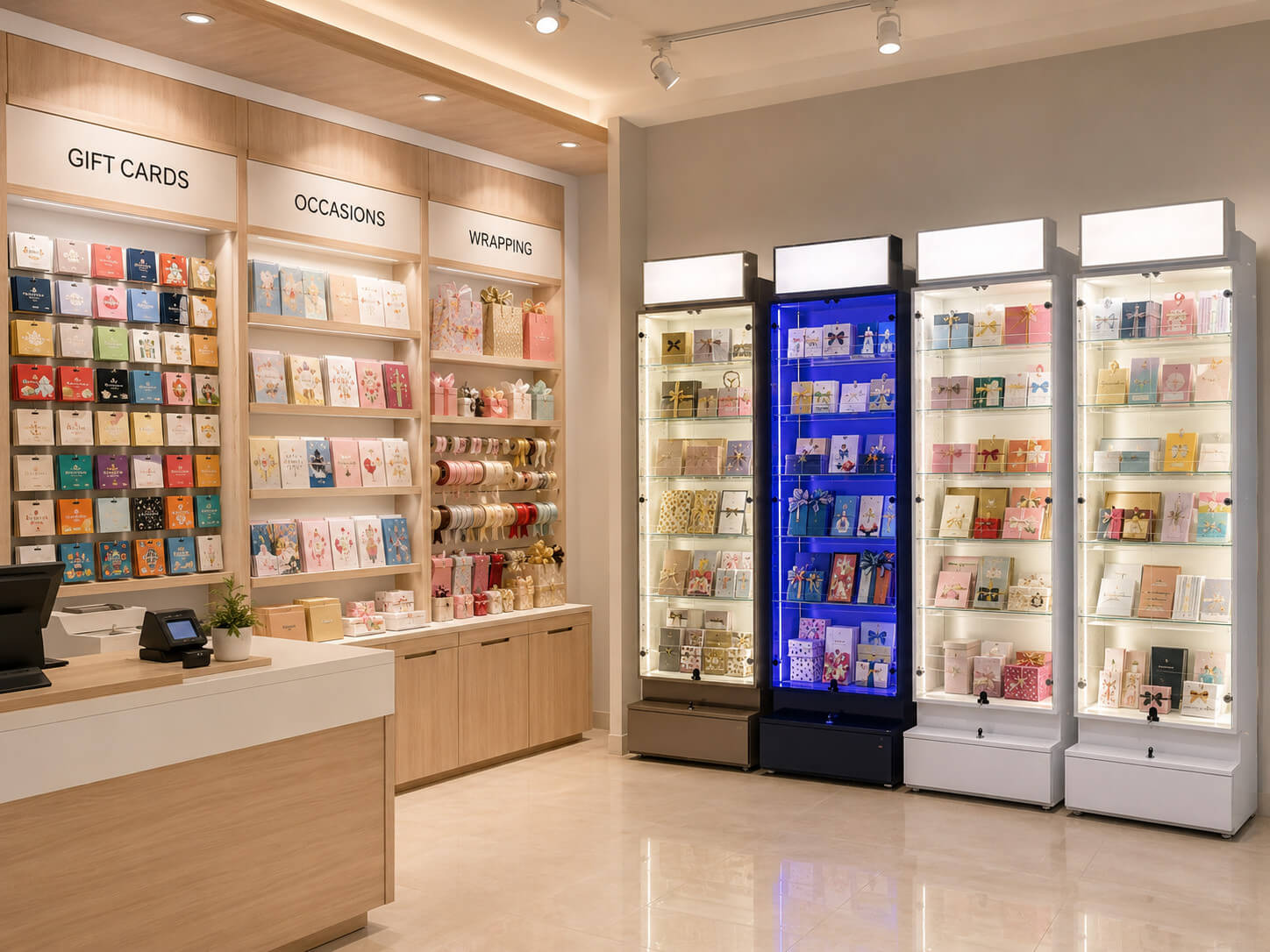 vitrine-eclairee-en-verre-commerce-de-produits-premium vitrine-eclairee-en-verre-commerce-de-produits-premium