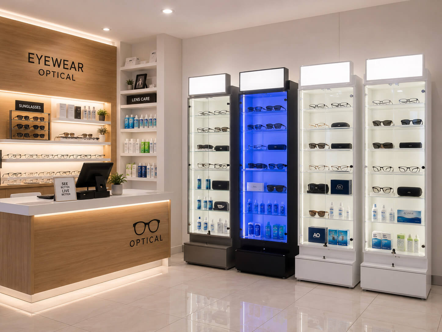vitrine-eclairee-en-verre-magasins-doptique vitrine-eclairee-en-verre-magasins-doptique